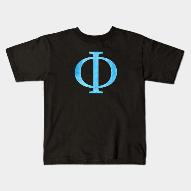 Blue Phi Kids T-Shirt by lolosenese